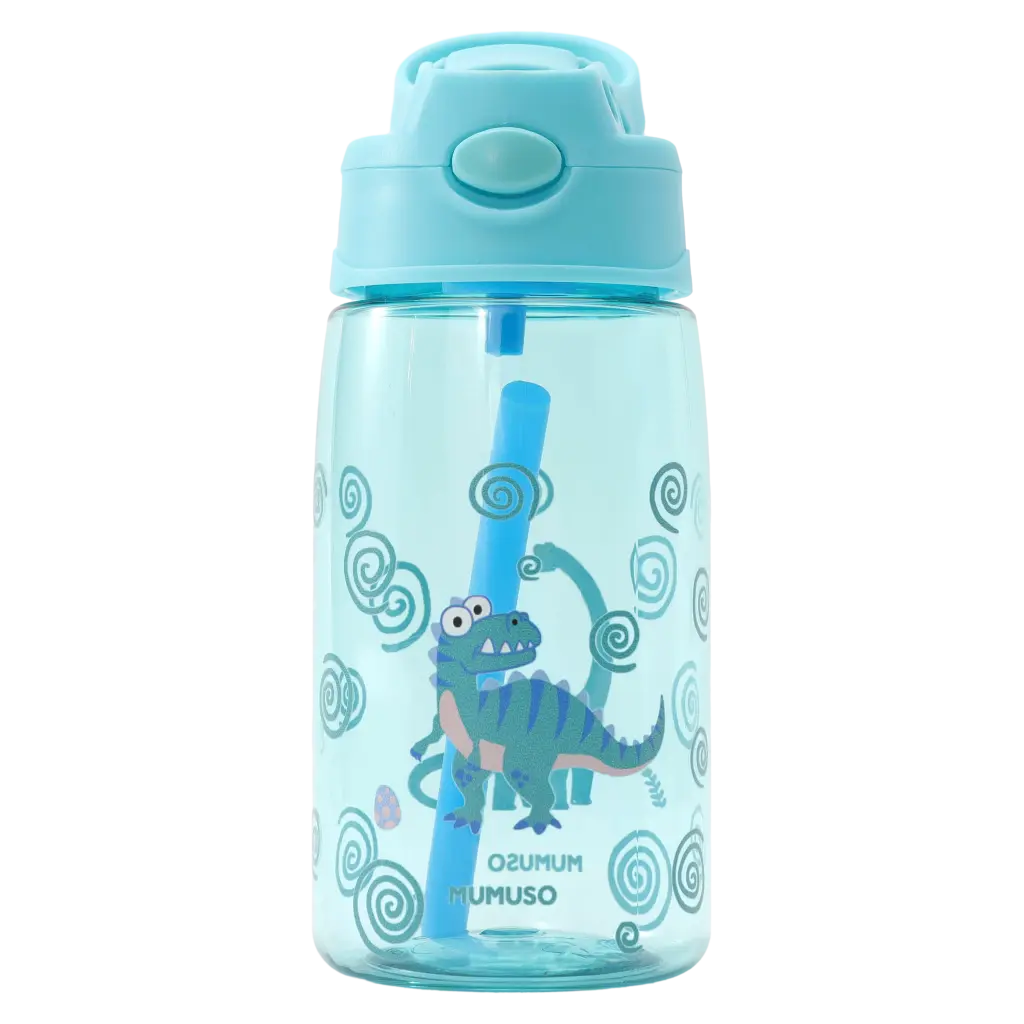 Kunststoff-Trinkflasche mit Dinosaurier-Design, 480 ml (Blau)