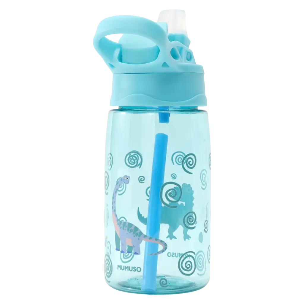 Kunststoff-Trinkflasche mit Dinosaurier-Design, 480 ml (Blau)