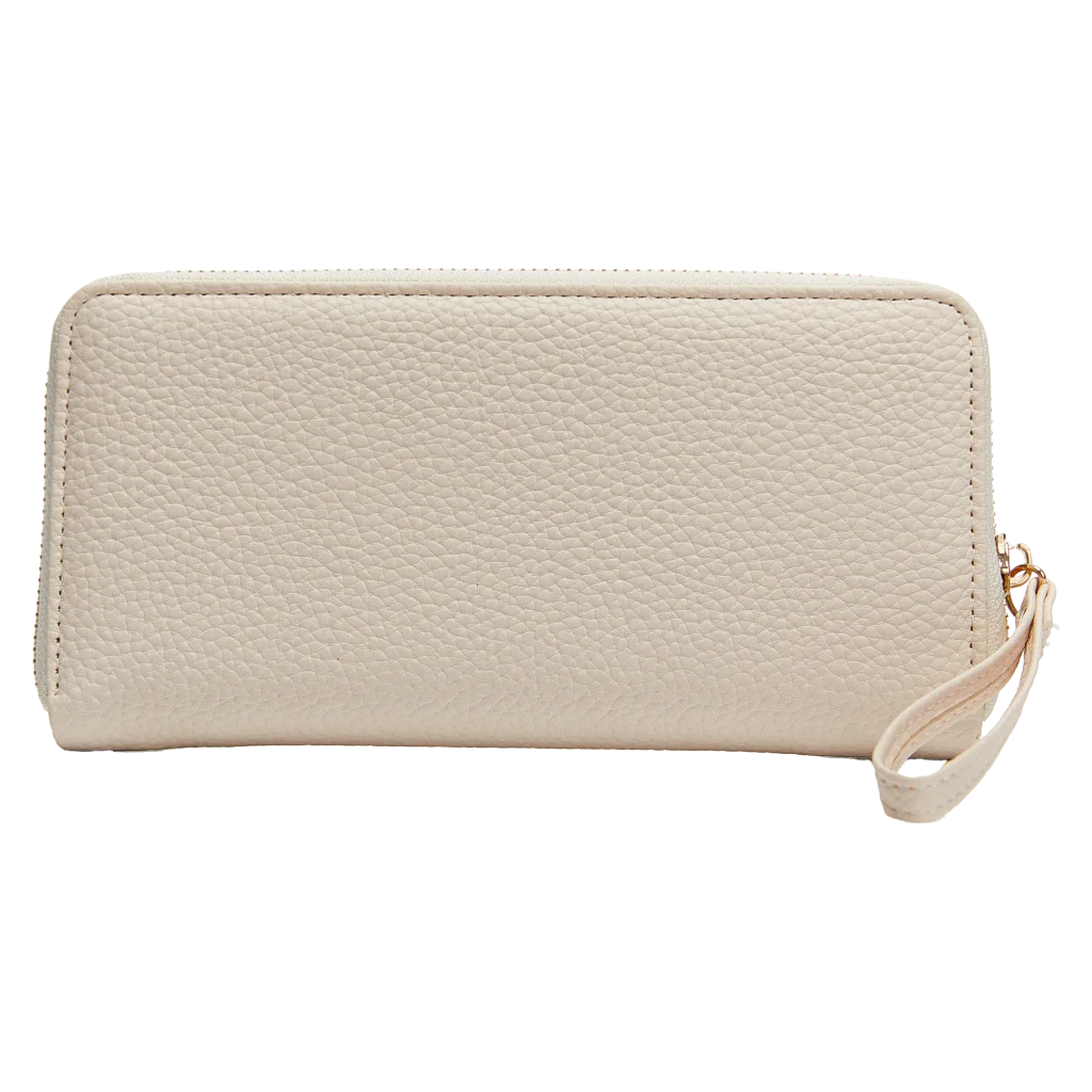 Lange Geldbörse mit strukturierter Oberfläche (Beige)