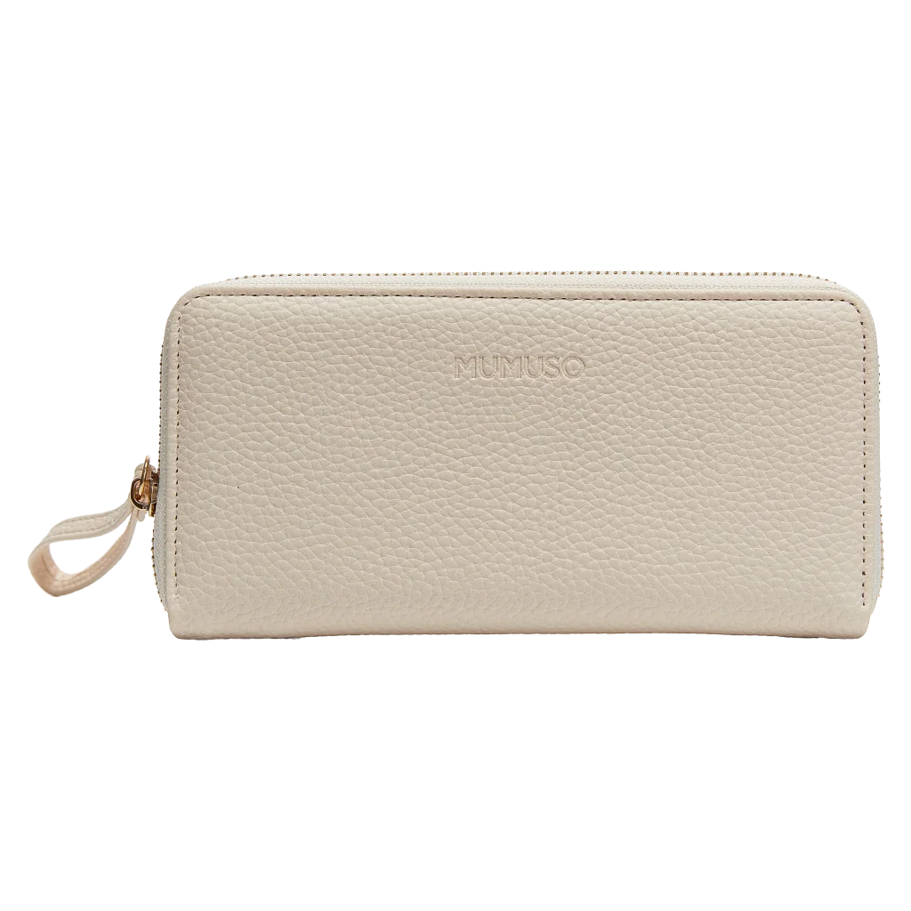 Lange Geldbörse mit strukturierter Oberfläche (Beige)