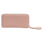 Langes Kunstleder-Portemonnaie Damen, mit Reißverschluss (Rosa)