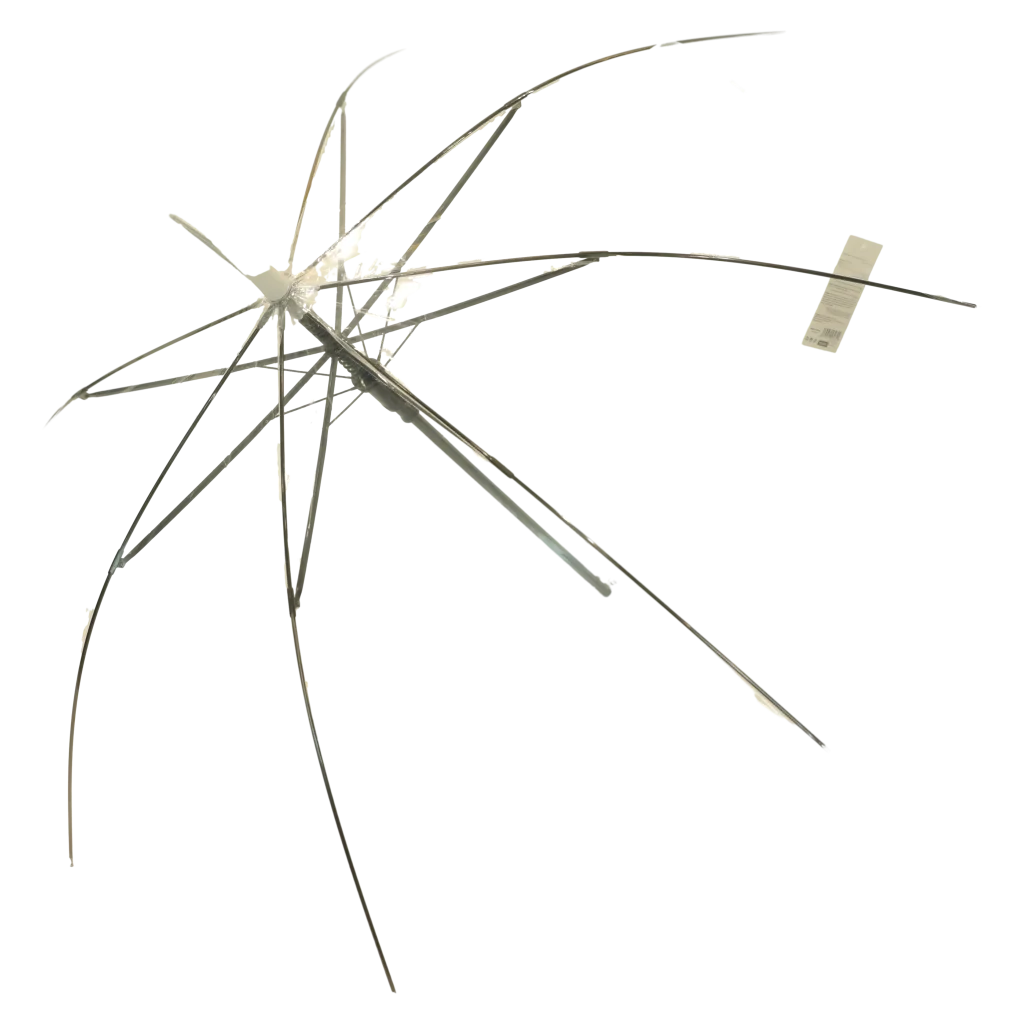 Langgriff-Regenschirm mit Fiberglas-Rippen und J-Griff (Transparent/Weiß)