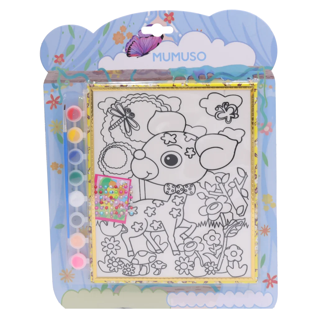 Leinwand-Malset für Kinder mit Reh-Design und Farben (Mehrfarbig)