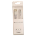 Lightning-auf-USB-Ladekabel aus TPE/PVC, 1 m (Weiß) mit schimmerndem Stecker-Design