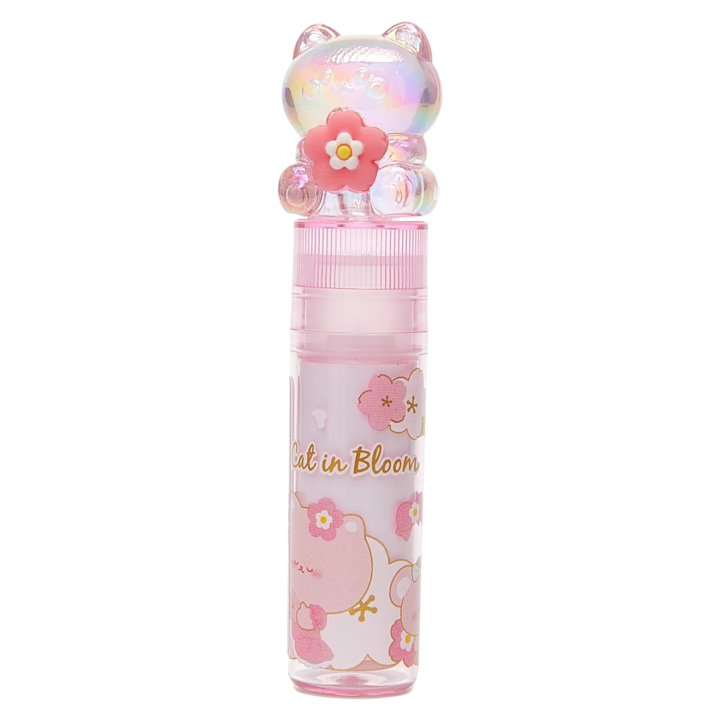 Lippenstift-Radierer mit Katzen- und Kirschblüten-Design (Rosa)