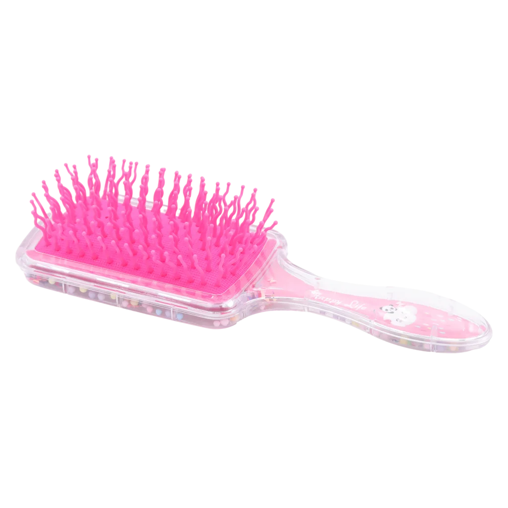 Luftkissen-Haarbürste aus Polystyrol mit Bärchen-Design (Pink/Transparent)