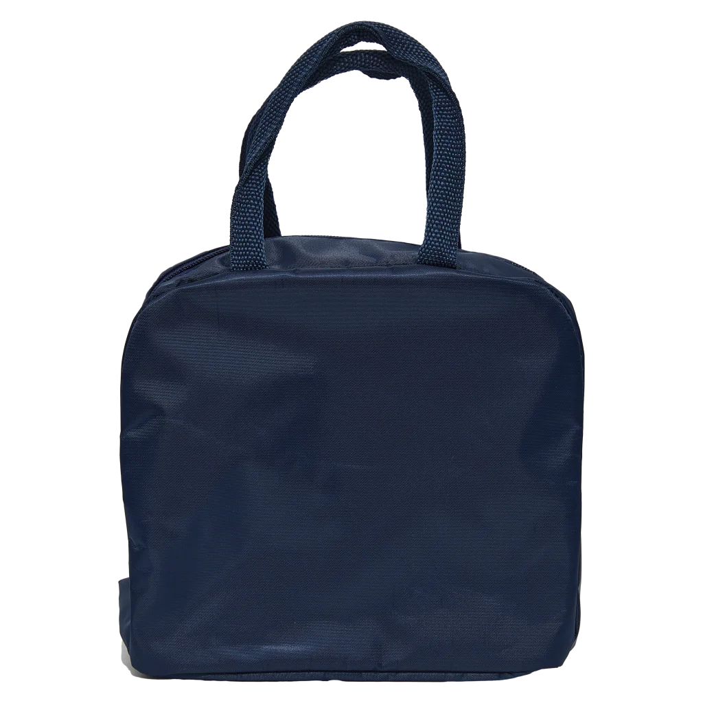 Lunch Bag aus Polyester mit Blumen-Print und isolierender Folie (Dunkelblau)