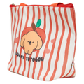 Gestreifte Lunch Bag mit Hund-Design, leicht und tragbar (Orange)