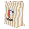 Lunch Bag mit Hund-Design, welliges Streifenmuster (Gelb/Weiß)