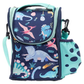 Isolierte Lunch Bag aus Köper-Verbundstoff mit Dinosaurier-Design (Blau/Mint)