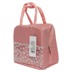Lunch Bag aus Oxford-Stoff mit Blumen-Design, isoliert (Rosa)