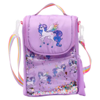 Lunchbag aus Köperstoff mit Einhorn-Design, tragbar (Lila)