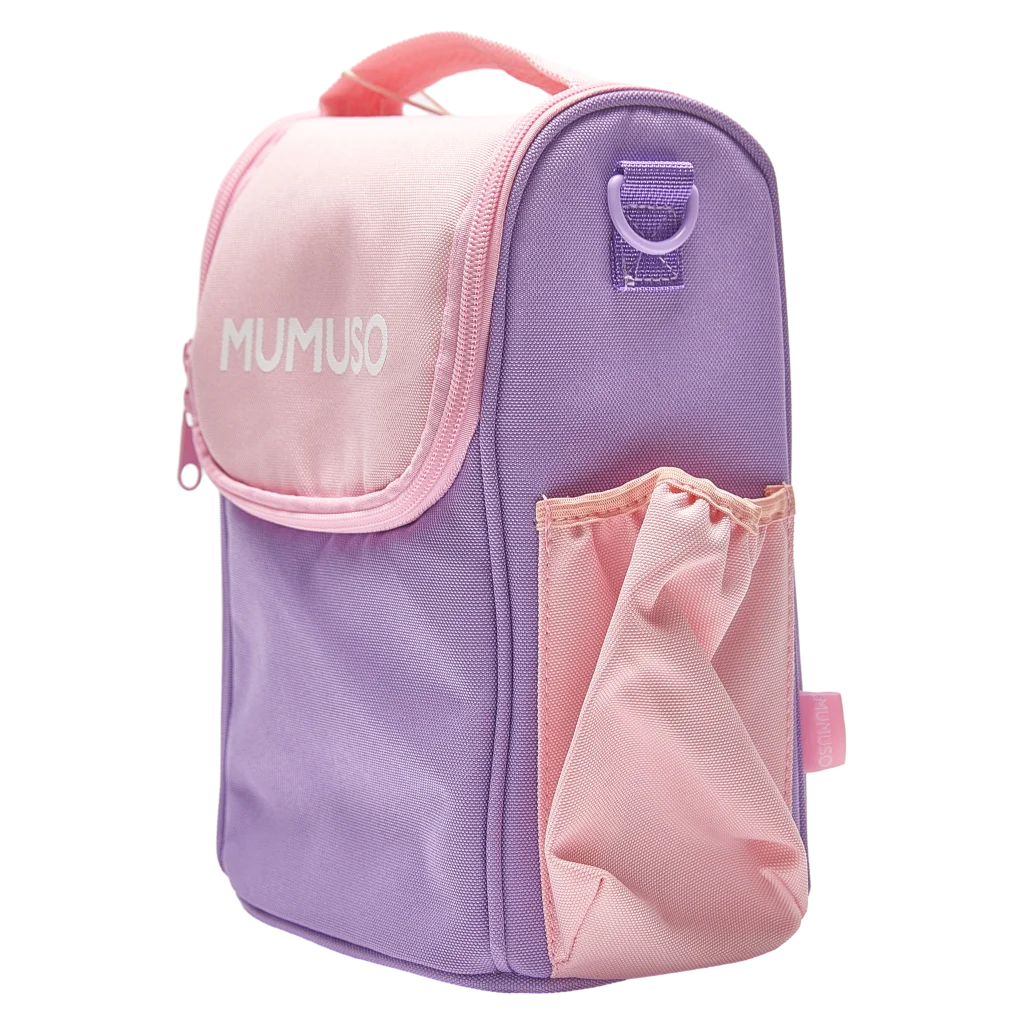 Lunchbag aus Oxford-Stoff mit Aluminiumfolie, isoliert (Rosa/Lila)