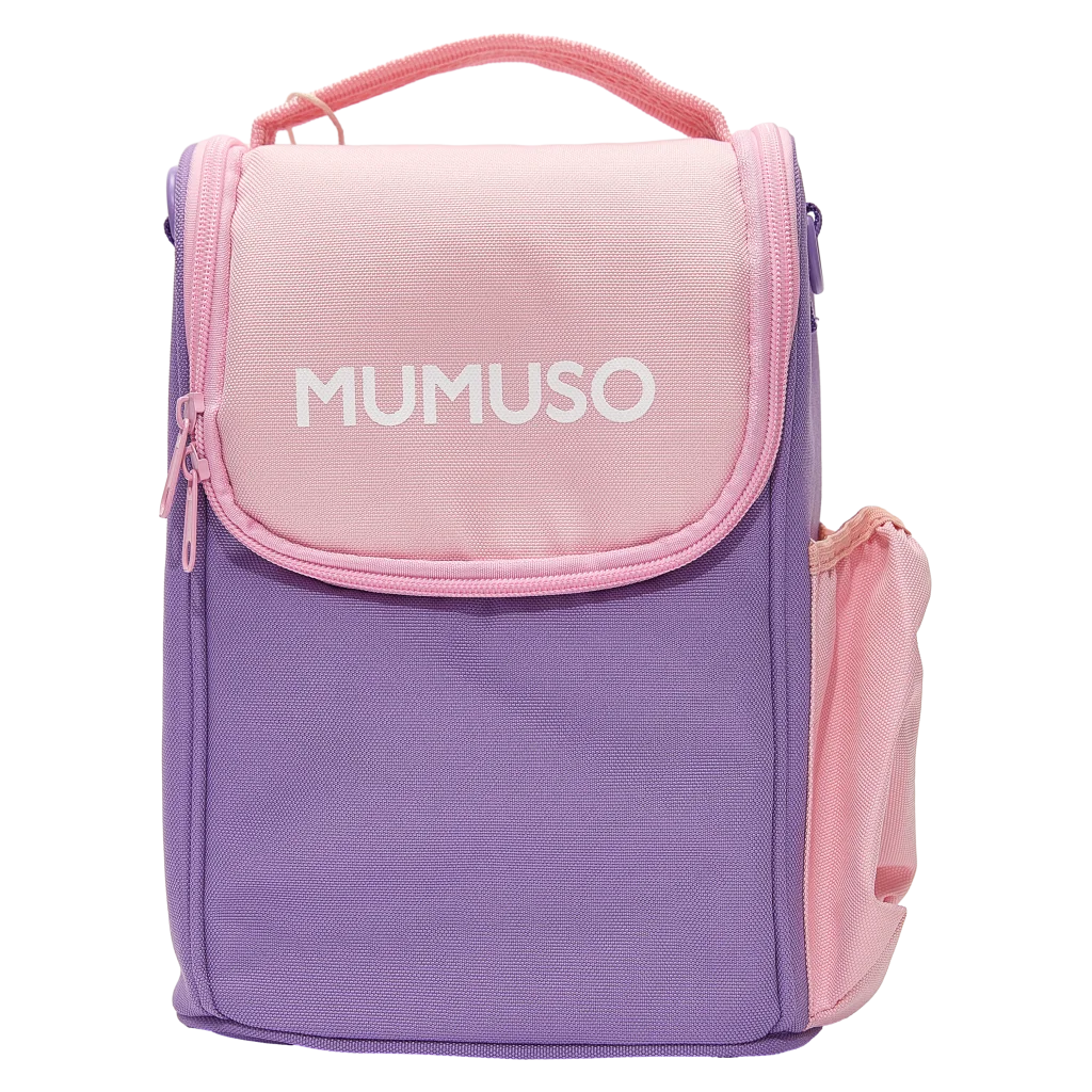 Lunchbag aus Oxford-Stoff mit Aluminiumfolie, isoliert (Rosa/Lila)