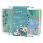 Lunchbox mit 5 Fächern aus PP-Kunststoff, mit Dinosaurier-Design (Blau)