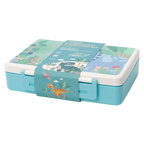 Lunchbox mit 5 Fächern aus PP-Kunststoff, mit Dinosaurier-Design (Blau)