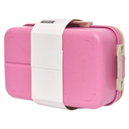 Lunchbox aus Weizenfaser und PP, tragbar mit Trennwänden (Rosa)