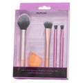 5-teiliges Make-up-Pinsel- und Schwämmchen-Set, ultraweich (Rosa/Orange)