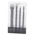 4-teiliges Make-up-Pinselset mit weichen Borsten (Schwarz)