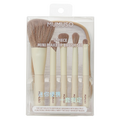 5-teiliges Mini Make-up-Pinselset mit Nylon-Borsten und Holzgriff (Natur)