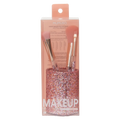 Make-up-Pinselset mit Halter, Mehrteilig (Rosé Glitzer)