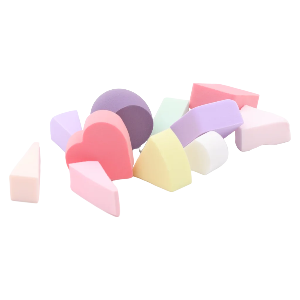 12er-Pack Make-up Schwämme aus hydrophilem Polyurethan für Gesichtspflege (Rosa/Lila/Gelb/Grün)