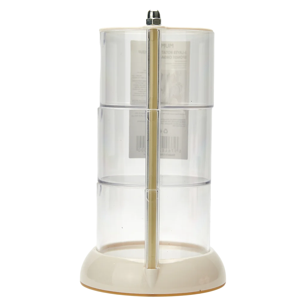 3-lagiger Make-up-Schwamm-Organizer aus Kunststoff, drehbar (Transparent)
