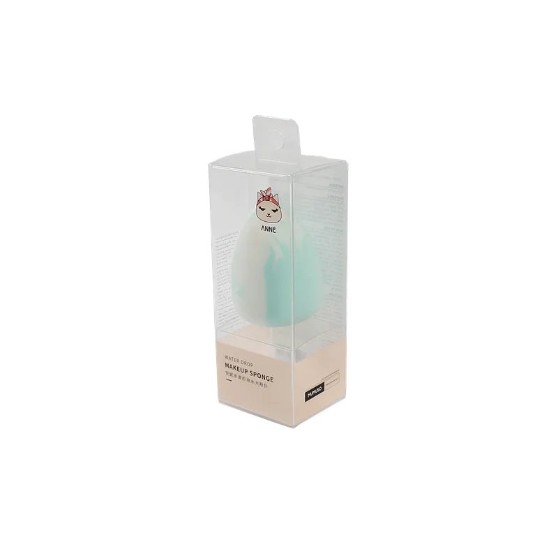 Make-up Schwamm aus hydrophilem Polyurethan in Tropfenform (Rosa/Grün)