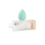 Make-up Schwamm aus hydrophilem Polyurethan in Tropfenform (Rosa/Grün)
