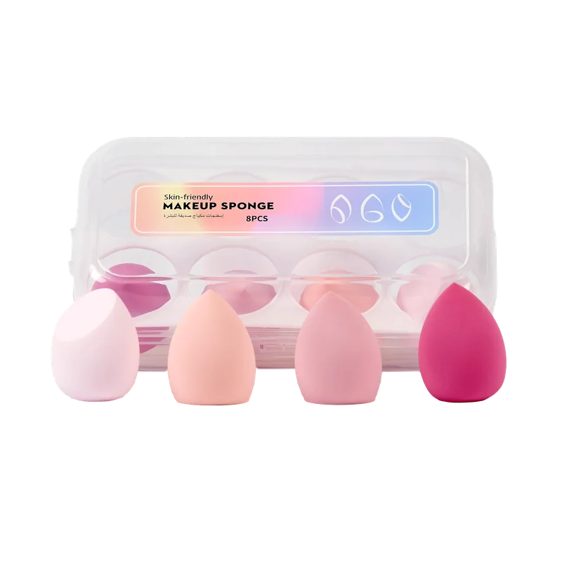 8er-Pack Make-up Schwämme aus Polyurethan, latexfrei (Hellrosa/Rosa/Pink/Lila)