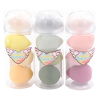 4er-Pack Make-up Schwamm aus Polyurethan, latexfrei (Gelb/Beige/Orange/Weiß/Grün/Grau/Lila/Rosa)