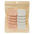 12-teiliges Make-up Schwammset aus SBR für Foundation (Rosa/Weiß)