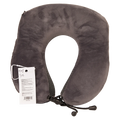 Memory Foam Nackenkissen U-Form mit ergonomischem Hump-Design (Schwarz/Grau)