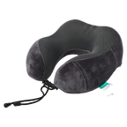 Memory Foam Nackenkissen U-Form mit ergonomischem Hump-Design (Schwarz/Grau)
