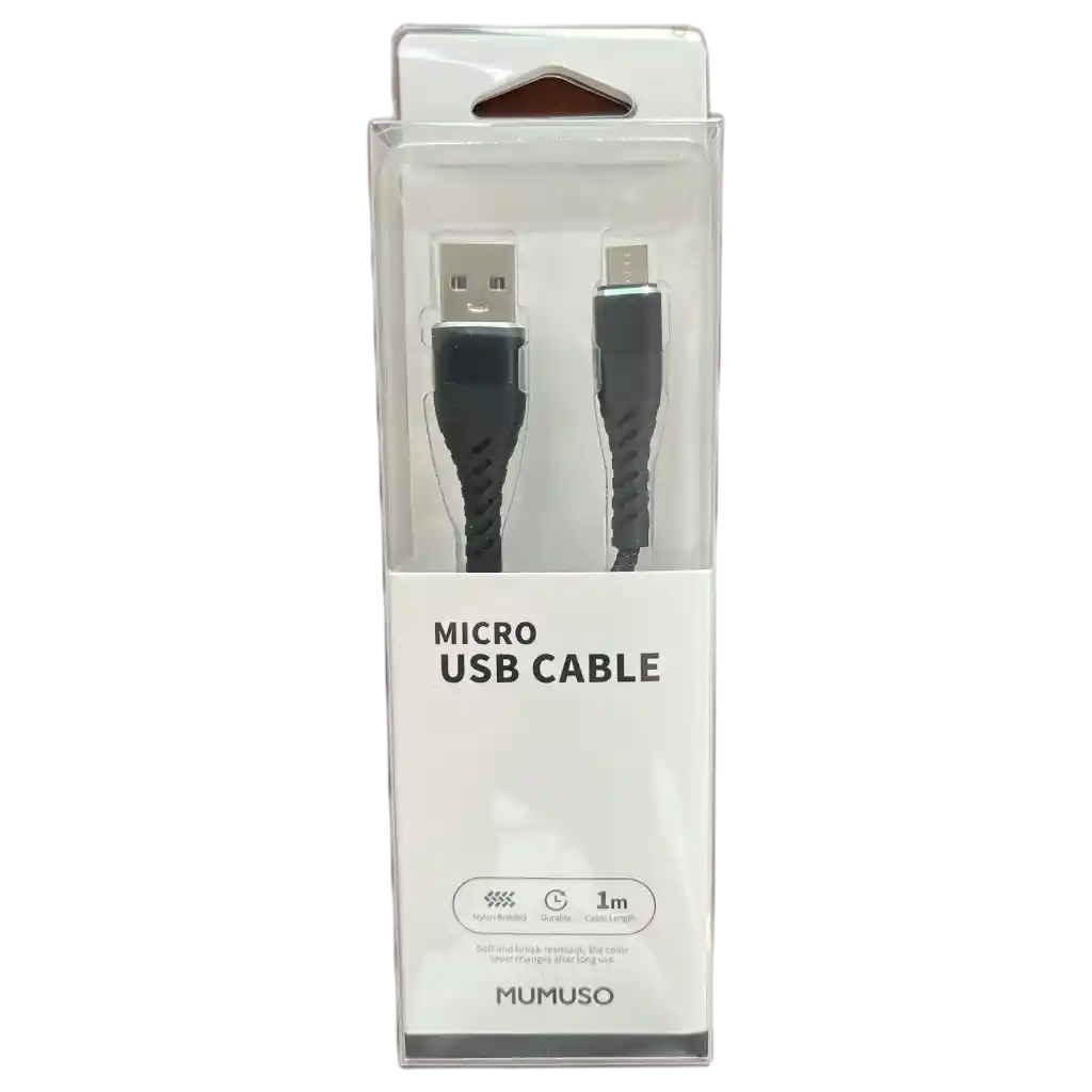 Micro-USB-Ladekabel aus Nylon, 1 m (Schwarz)