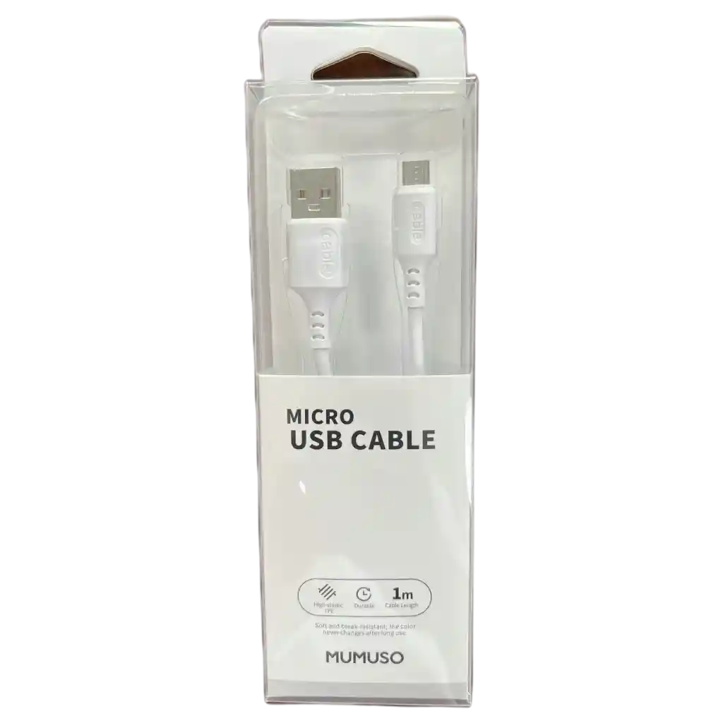 Micro USB Kabel aus TPE, 1 m (Weiß) für Android-Geräte