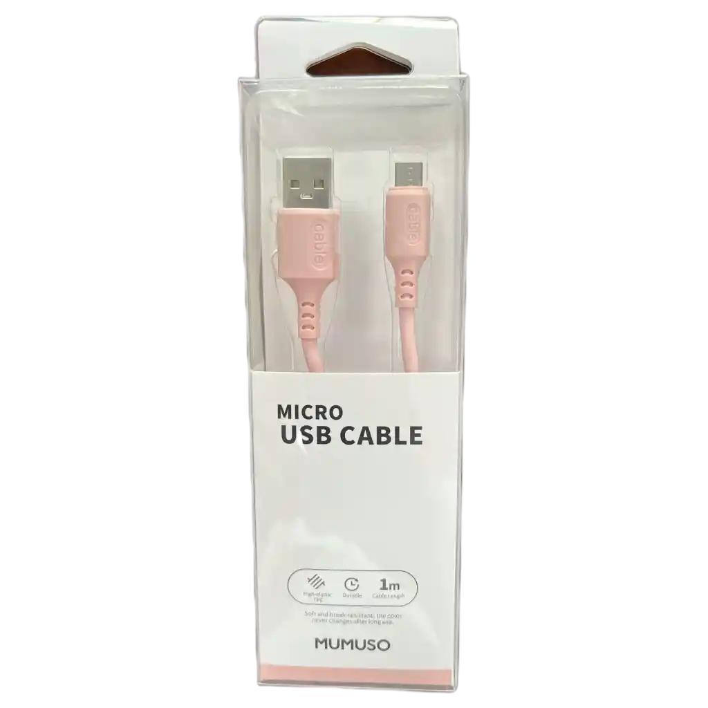 Micro USB Kabel aus TPE für Android Geräte, 1 m (Rosa)