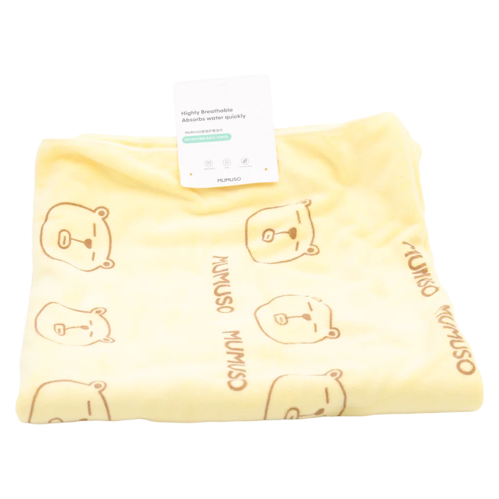 Mikrofaser-Badetuch mit Bären-Design, 375 g (Gelb)