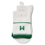 Mini-Crew-Socken Herren aus Baumwollmischung mit M-Design (Weiß/Grün)