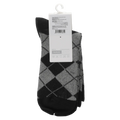 Mini-Crew Herrensocken mit Rauten-Design aus Baumwolle (Schwarz/Grau)