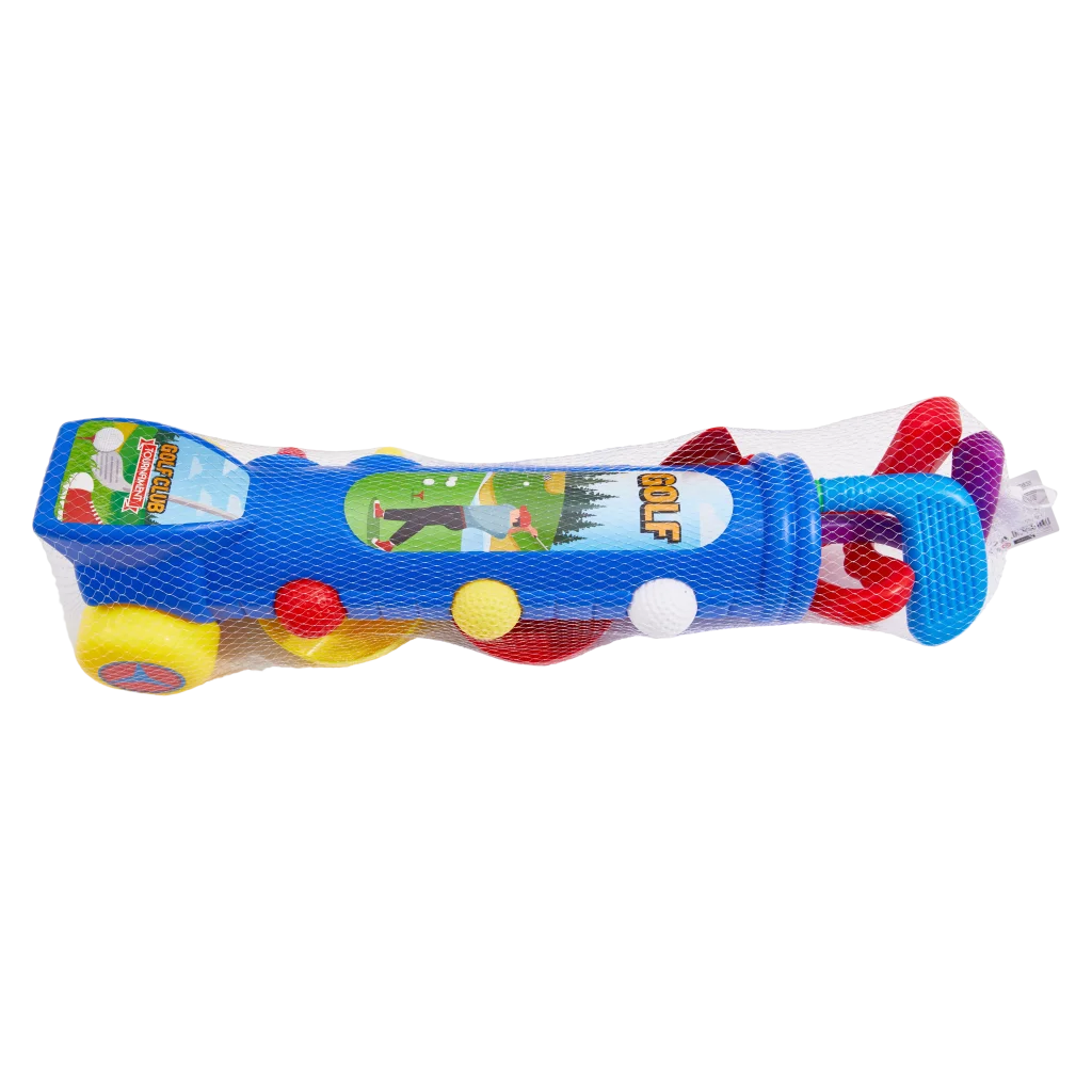 Mini-Golfset für Kinder aus Kunststoff, leichtes Komplettset (Blau/Rot/Gelb/Lila)