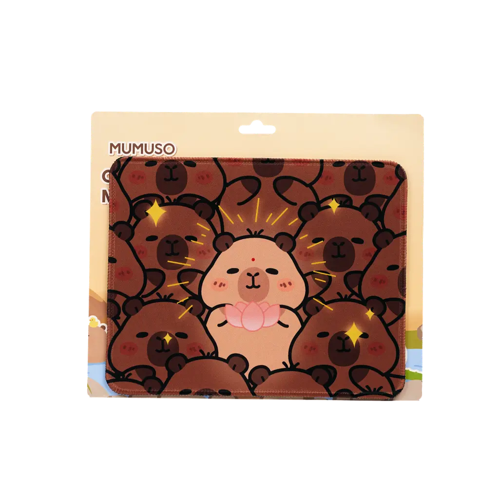 Mousepad mit Capybara-Design, rutschfeste Gummibasis und Stoffoberfläche (Mehrfarbig)
