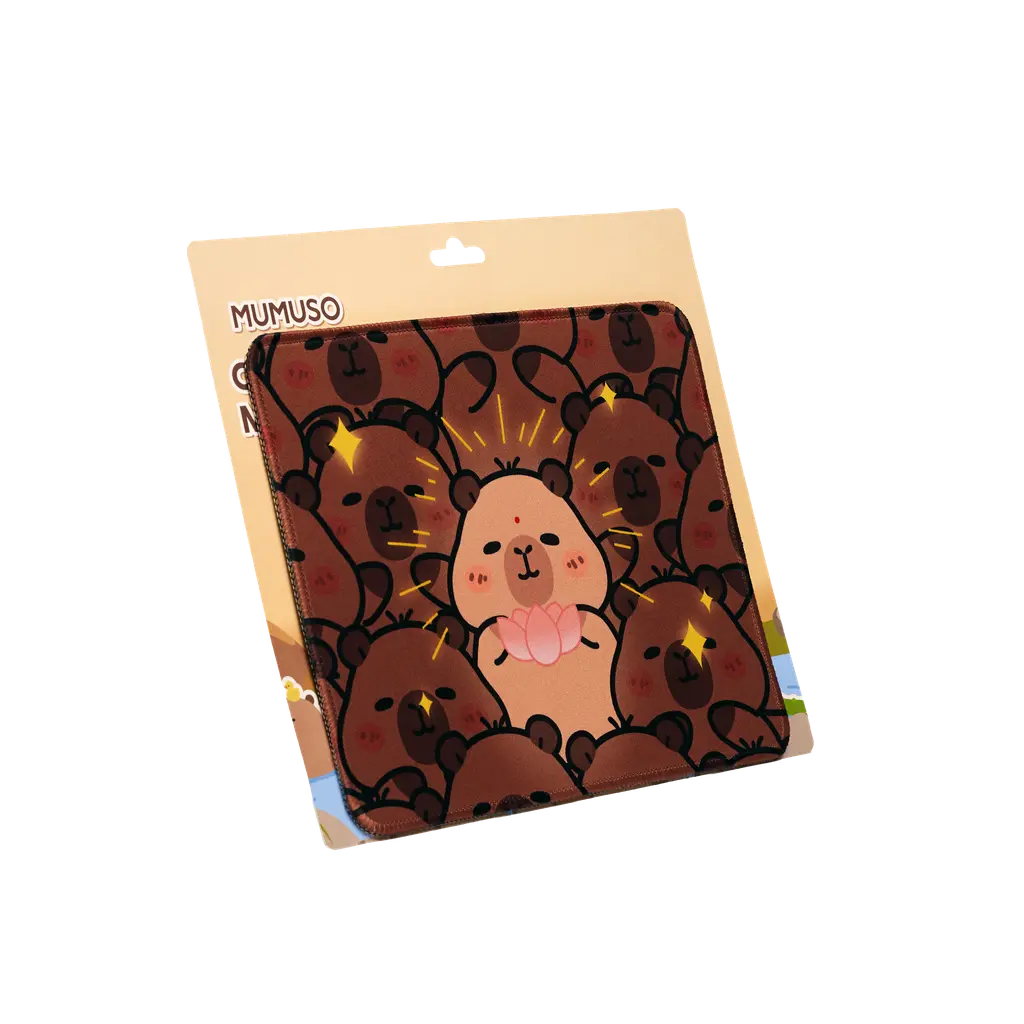 Mousepad mit Capybara-Design, rutschfeste Gummibasis und Stoffoberfläche (Mehrfarbig)