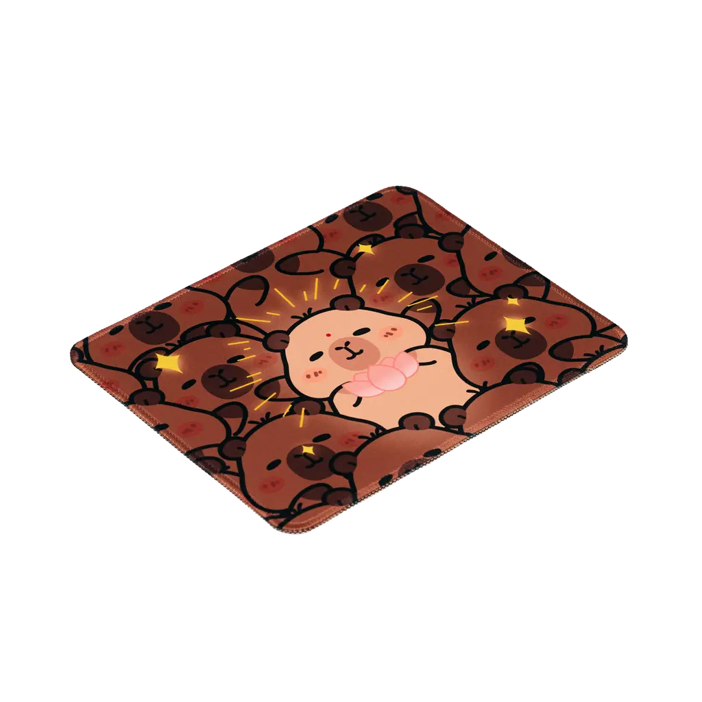 Mousepad mit Capybara-Design, rutschfeste Gummibasis und Stoffoberfläche (Mehrfarbig)