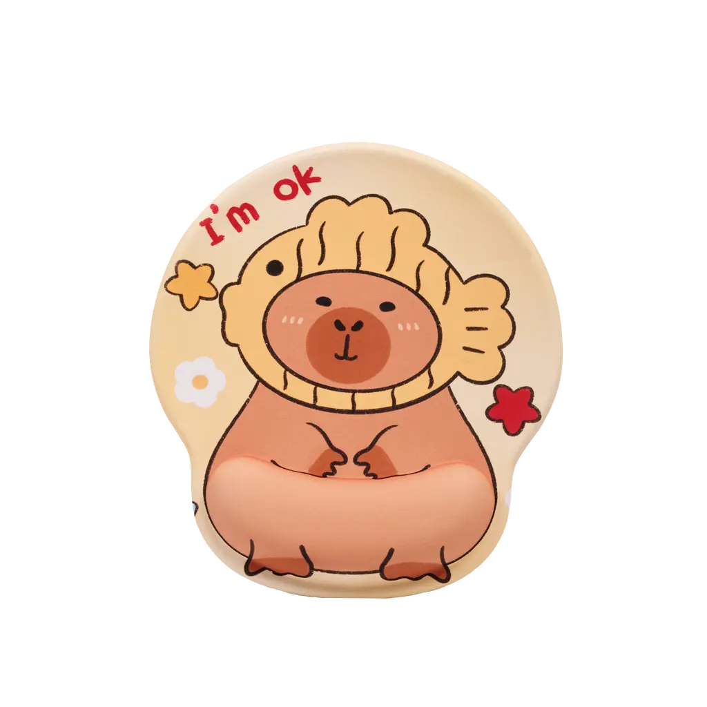 Ergonomisches Mousepad mit Capybara-Design und Handgelenkauflage (Mehrfarbig)