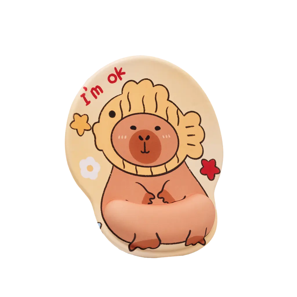 Ergonomisches Mousepad mit Capybara-Design und Handgelenkauflage (Mehrfarbig)