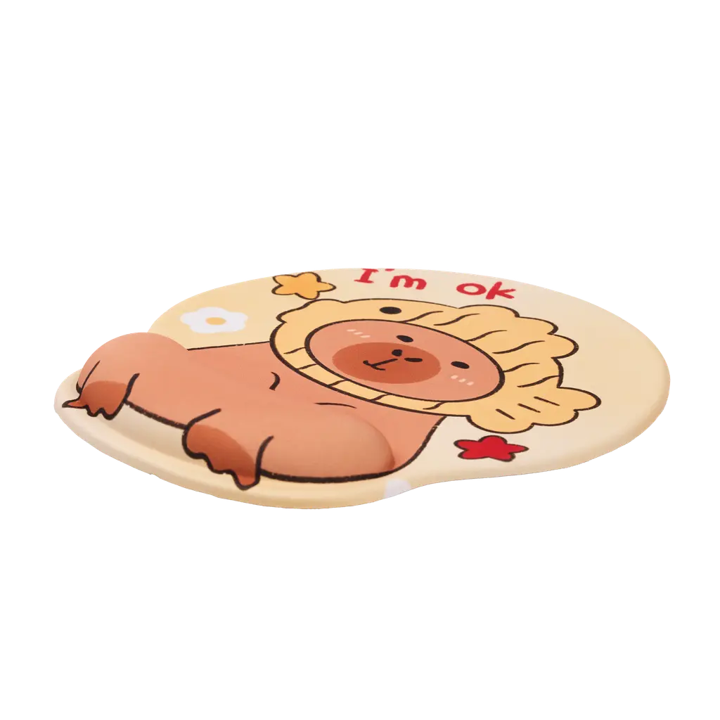 Ergonomisches Mousepad mit Capybara-Design und Handgelenkauflage (Mehrfarbig)