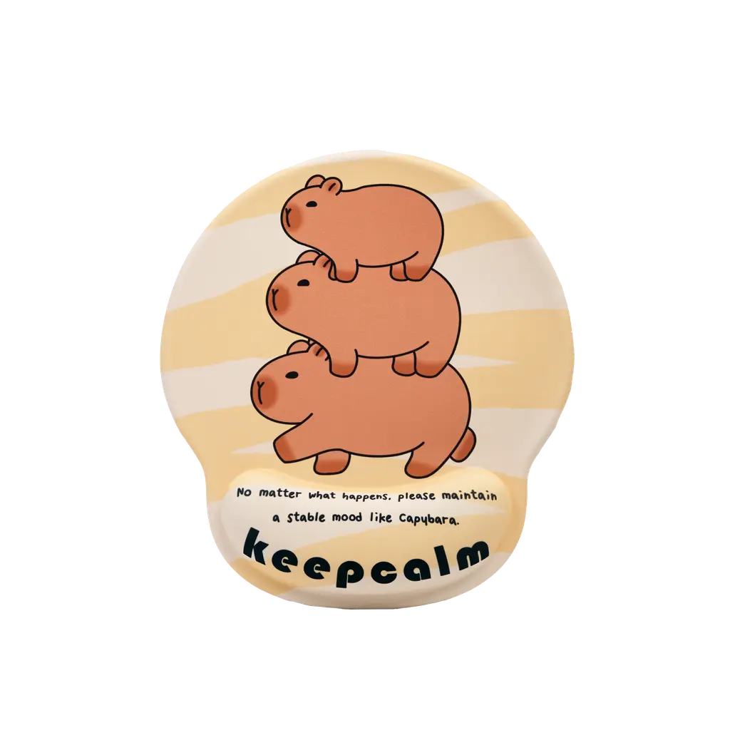 Mousepad mit Handgelenkauflage und Capybara-Design (Beige)