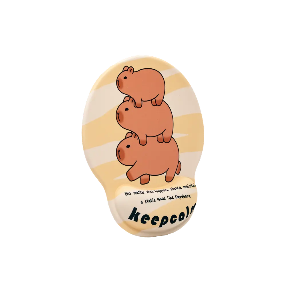 Mousepad mit Handgelenkauflage und Capybara-Design (Beige)