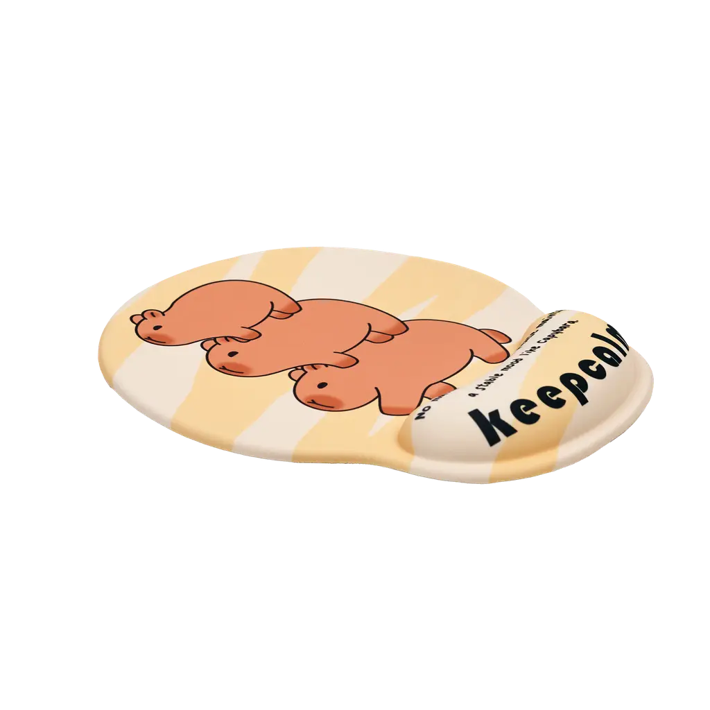 Mousepad mit Handgelenkauflage und Capybara-Design (Beige)
